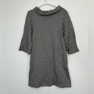 Atelier Six (Japan Brand) Retro Black & White Checkered Collared Knit Dress
